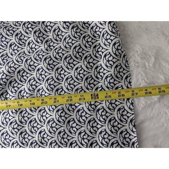 Talbots White Blue Linen Half-Button Long Sleeve Blouse Shirt Top Sz M Medium‎ - Picture 8 of 10